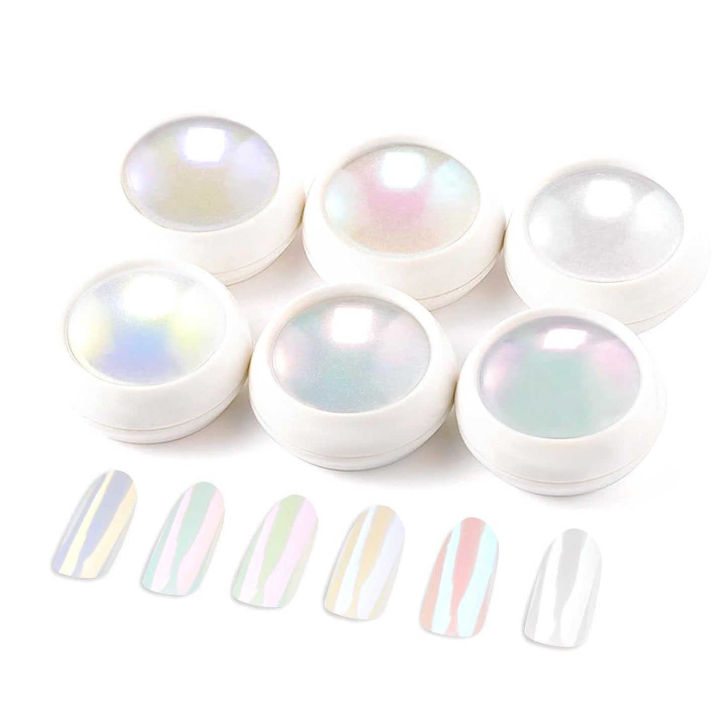 Chrome Nail Powder - Pearl Chrome Nail Powder Glitter Powder, Aurora Chrome Nail Powder Ice Translucent Iridescent Mermaid Pigment Dust Nail Powder Kit For Manicure Decoration DIY-BrightBean Baby