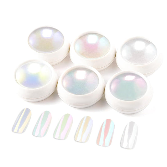 Chrome Nail Powder - Pearl Chrome Nail Powder Glitter Powder, Aurora Chrome Nail Powder Ice Translucent Iridescent Mermaid Pigment Dust Nail Powder Kit For Manicure Decoration DIY-BrightBean Baby