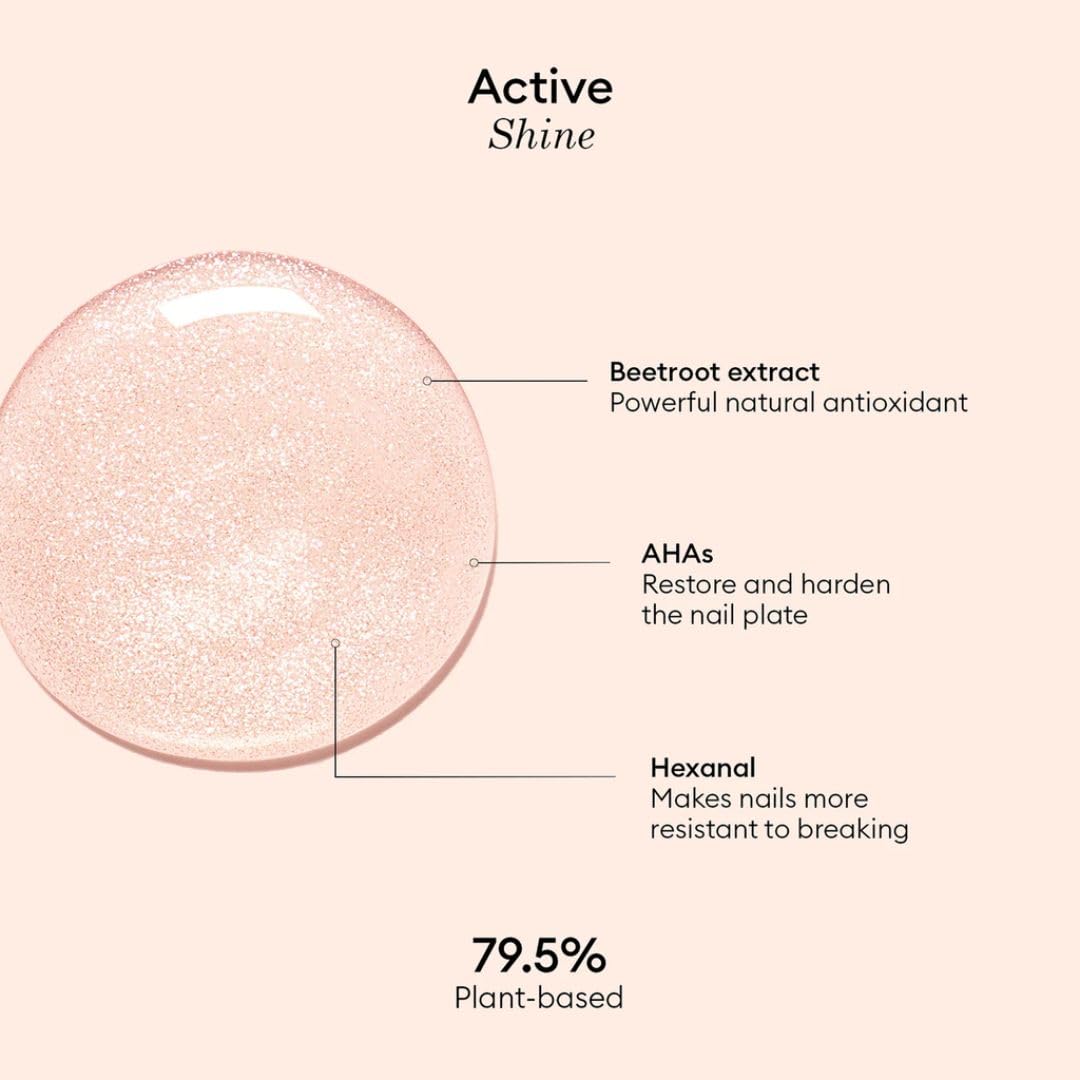 Manucurist Active Shine Illuminating & Care Nail Polish - Nail Concealer - No Lamp - Ultra-Shiny 2 in 1 Nude Gel Polish: Nail Strengthener and Growth, Highlighter & Care - Damaged Nails Repair-BrightBean Baby