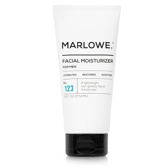 MARLOWE. No. 123 Men's Facial Moisturizer 6 oz, Lightweight Daily Face Lotion for Men, Includes Natural Extracts to Hydrate, Soothe & Restore, Light Aloe Citron Scent-BrightBean Baby