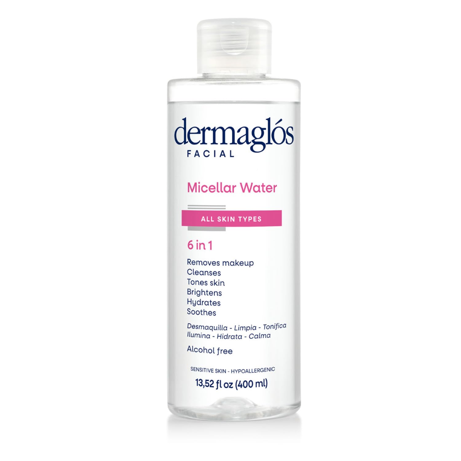 Dermaglos Micellar Water for All Skin Types Even Sensitive | All In 1 Hydrating Facial Cleanser & Makeup Remover, Brightening, Soothing, Gentle Face Toner | Alcohol-Free Formula | 13.52 Fl Oz-BrightBean Baby
