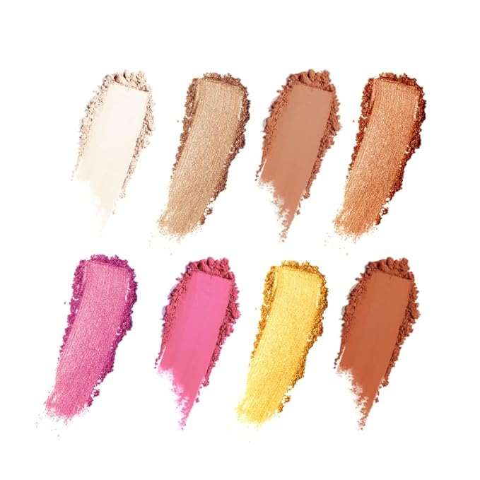 Profusion Cosmetics Frosted Snow Sparkle 19 PC Beauty Box, 1Pc Gorgeous Travel Bag, Eyeliner Pencil, Lip Gloss, Face Mist, 2Pc Lip Mask, 3 Pc Makeup Brushes and 3 Shade Face Palette, 8 Shade Palette-BrightBean Baby