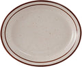 Tuxton China TBS-012 Platter, 9-1/2" x 7-1/2", Oval, Narrow Rim, Microwave and Dishwasher Safe, Oven Proof, Fully Vitrified, Ceramic, Bahamas, Pack of 24
