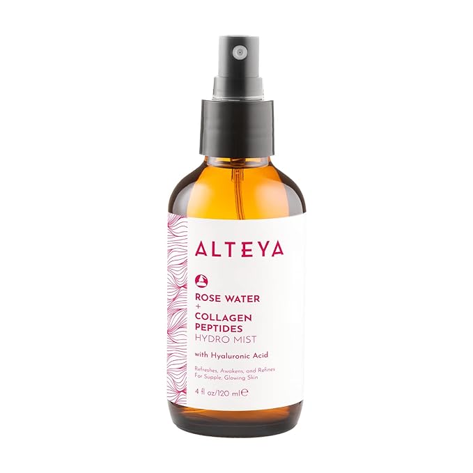 Alteya Organics Rose Water Face Toner – With Collagen Peptides & Hyaluronic Acid – Hydrating Facial Mist for Anti-Aging, Firming & Radiant Skin – 4 Fl Oz / 120mL-BrightBean Baby
