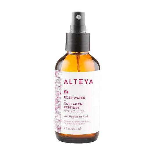 Alteya Organics Rose Water Face Toner – With Collagen Peptides & Hyaluronic Acid – Hydrating Facial Mist for Anti-Aging, Firming & Radiant Skin – 4 Fl Oz / 120mL-BrightBean Baby