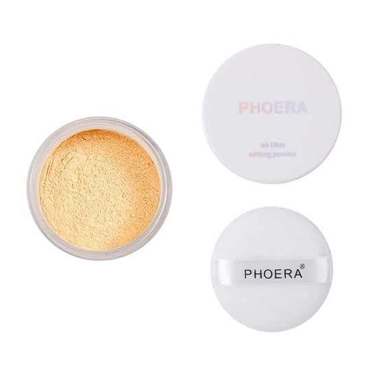 PHOERA Setting Powder Controls Oil,Setting Powder Makeup Light,Loose Powder Makeup Coverage,Loose Setting Powder Mini,0.17oz (03#BANANA)-BrightBean Baby