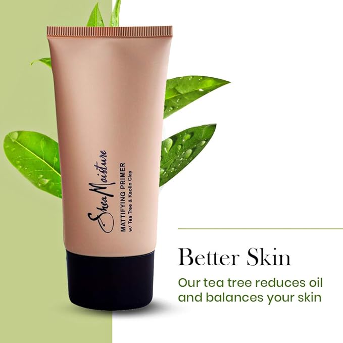 SheaMoisture Mattifying Primer - Matte Face Primer Hydrates and Balances Skin - Made with Organic Shea Butter, Tea Tree and Kaolin Clay (Good for oily, acne prone or sensitive skin) 1 Pack (1.7oz)-BrightBean Baby