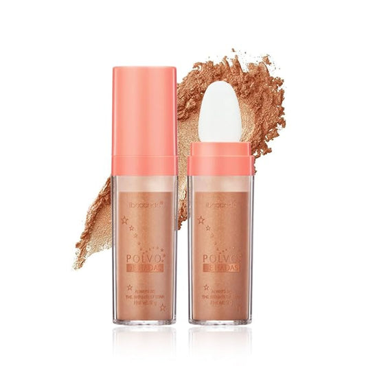 Highlight Polvo De Hadas, Fairy Highlighter Powder, Brightening Whole Body, Natural Three-Dimensional Face Contouring Clavicle Pat Powder, Highlighter Makeup (Gold)-BrightBean Baby