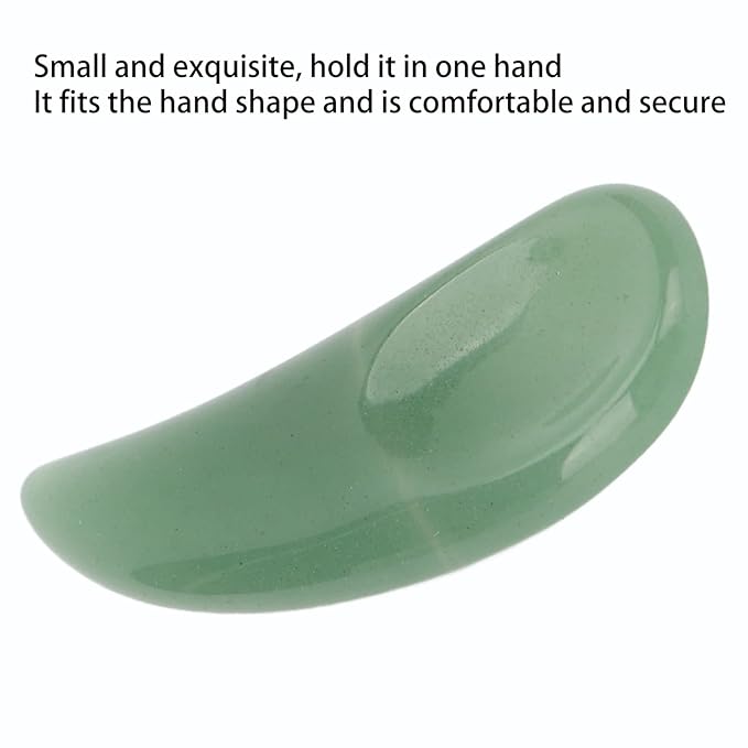 Spatula Scoop, Curved Cosmetic Spatula Scoop Mini Gua Sha Jadestone Curved Makeup Eye Cream Cosmetic Spatula Reduce Puffiness, Bags And Dark Circles Under the Eyes (Green)-BrightBean Baby