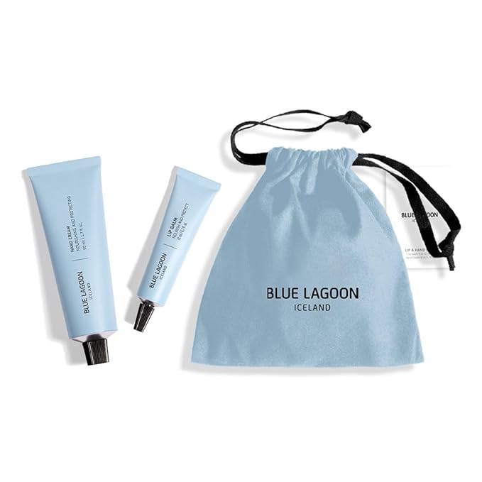Blue Lagoon - Hand Cream + Lip Balm Care Set | Sustainable, Bioactive Luxury Skincare-BrightBean Baby