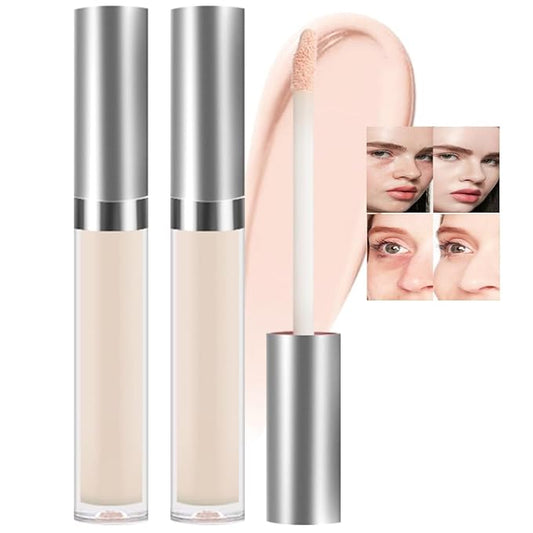 Kaely 2Pcs Hydrating Concealer Wand,Full Coverage Liquid under Eye Concealer,Long Lasting Waterproof Primer Makeup for Dark Circles and Puffiness Trouble Spots Redness,Eye Ring corrector de ojeras 01-BrightBean Baby