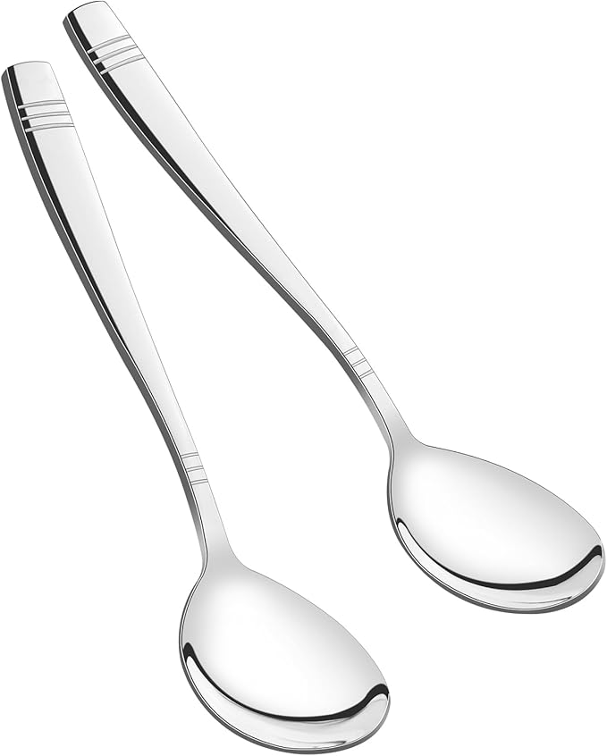 6 Pieces Large Serving Spoons, Stainless Steel Serving Spoons for Cooking, Buffet & Banquet