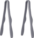 carrotez 2 Pack Mini Silicone Toaster Tongs, Anti-Slip,Non-Scratch mini tongs 7inch silicone tongs - Modern Grey