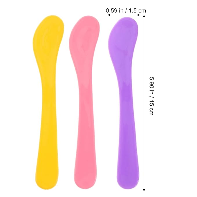 Healifty 10 Pcs makeup spatula plastic makeup DIY Accessories Facial Cream Spatulas Cream Spoon DIY Makeup Spatula small spoons Spatula Premium makeup spatula tool 15c cosmetic applicator-BrightBean Baby