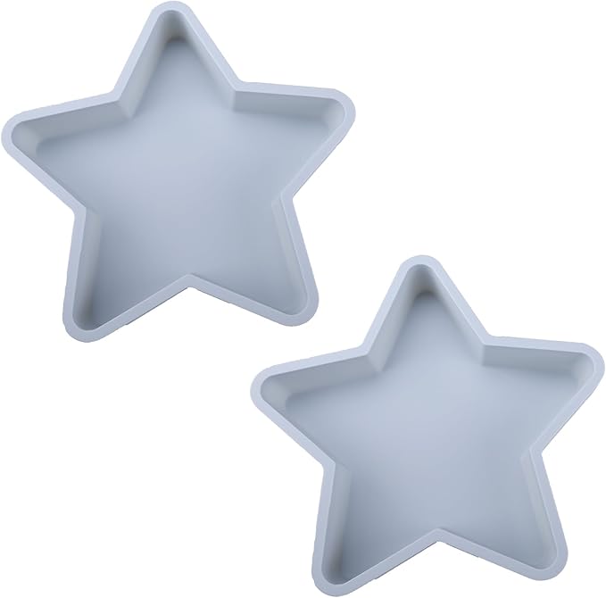 2 Pcs Star Shaped Cake Pans, 10 Inch Silicone Cake Molds, Silicone Baking Mold, Flexible Nonstick Baking Pans for Cakes, Cheese Cakes and Chocolate Cake - Blue