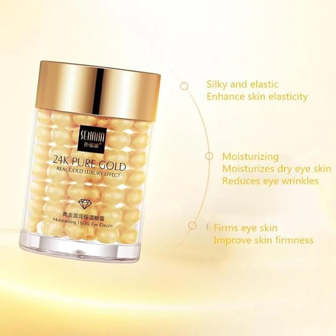 24K Gold Eye Cream For Deep Hydrating, Anti-Aging Gold Eye Cream For Dark Circles And Puffiness,Moisturizing Lightenex Gold Cream Lifting Eye SENANA (1 PACK)-BrightBean Baby