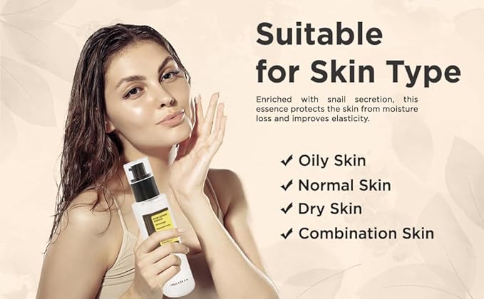 Snail Mucin Power Essence 4.39 fl.oz 130ml, Korean Skincare Snail Mucin Serum for Dry Sensitive Skin, Moisturizing with 96.3% Snail Secretion Filtrate-BrightBean Baby