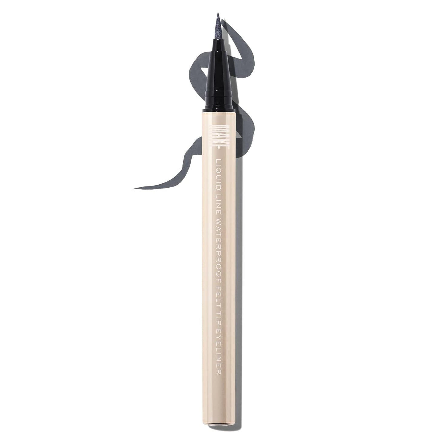 MAKE Beauty Liquid Line Waterproof Liquid Eyeliner Pen. Smudge-Proof Felt Tip for Precise Application of Lines, Wings, and Graphics. Long Lasting Eye Liner - Shade, Carbon Matter-BrightBean Baby