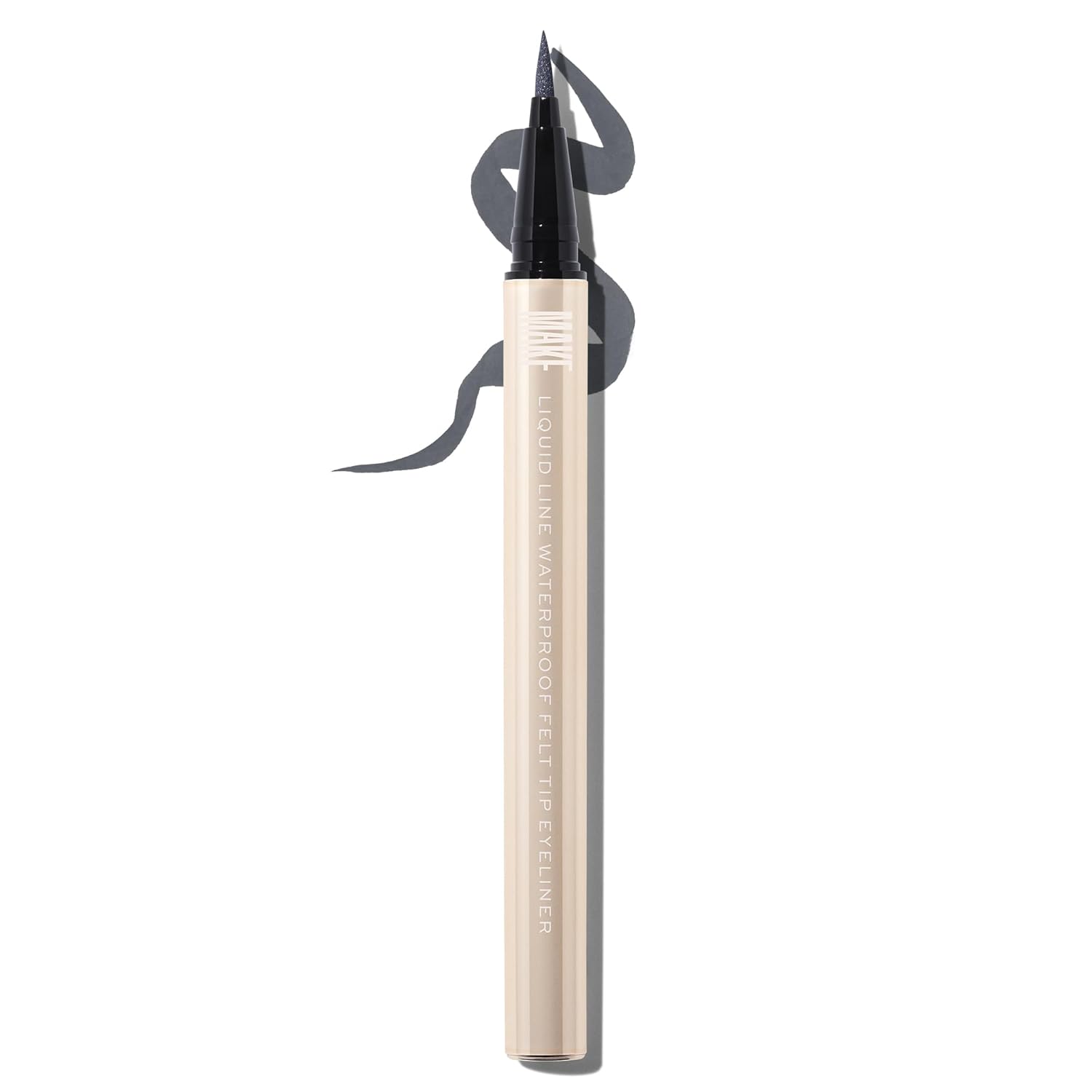 MAKE Beauty Liquid Line Waterproof Liquid Eyeliner Pen. Smudge-Proof Felt Tip for Precise Application of Lines, Wings, and Graphics. Long Lasting Eye Liner - Shade, Carbon Matter-BrightBean Baby