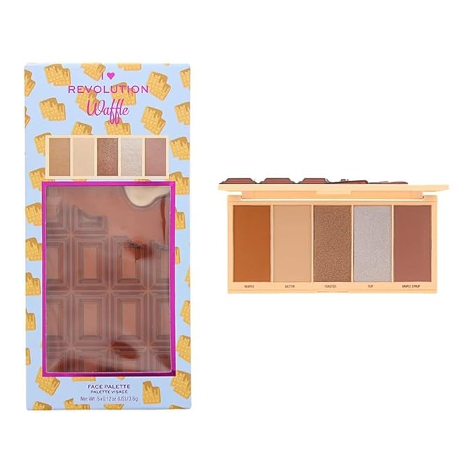 I Heart Revolution - CHOCOLATE FACE PALETTE - Contouring palette - WAFFLE-BrightBean Baby