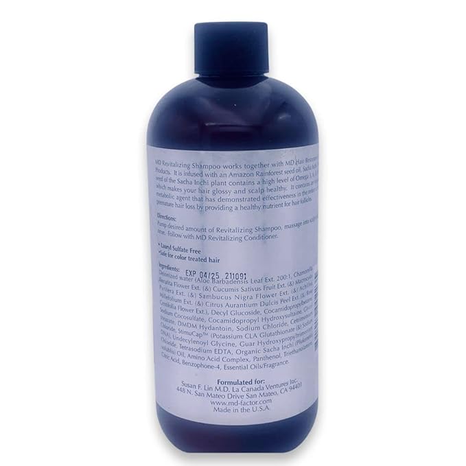 MD Revitalizing Shampoo for Men & Women – Sulphate-Free Hair Thinning Shampoo with Aloe Vera, Chamomile – Hair Loss, Regrowth Anti Thinning Shampoo for All Hair Types-BrightBean Baby