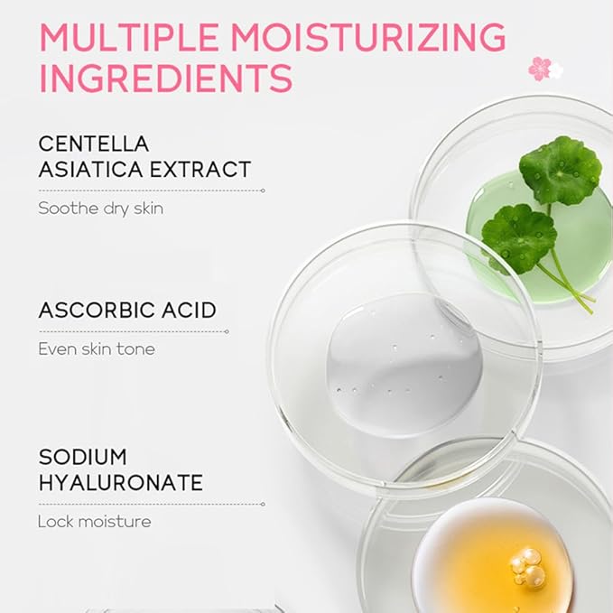 Sakura Skincare Gift Set, Skin Care Travel Kit with Cleanser, Toner, Serum, Eye Cream, Face Cream for Women Girls (5pcs)-BrightBean Baby