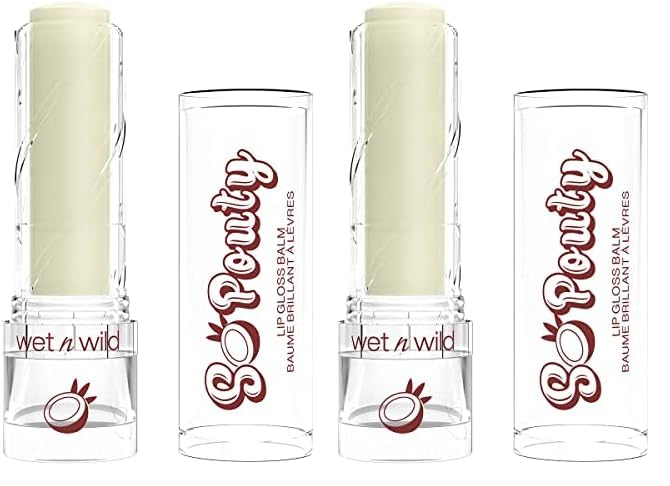 wet n wild Perfect Pout So Pouty Shine Tinted Lip Balm Coconut Flavored, Hyaluronic Acid, Vegan Collagen, Moisturizing For Dry Lip Care, Clear (Pack of 2)-BrightBean Baby