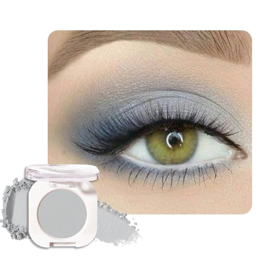Grey Single Matte Eyeshadow Makeup, Neutral Powde Eye Shadow for Older Women, Smoky Gray Grey Dusty Blue Matte Singles Eyeshadow Palette Pigmented Waterproof,Girls Monochrome Eyeshadows Gift 28-BrightBean Baby