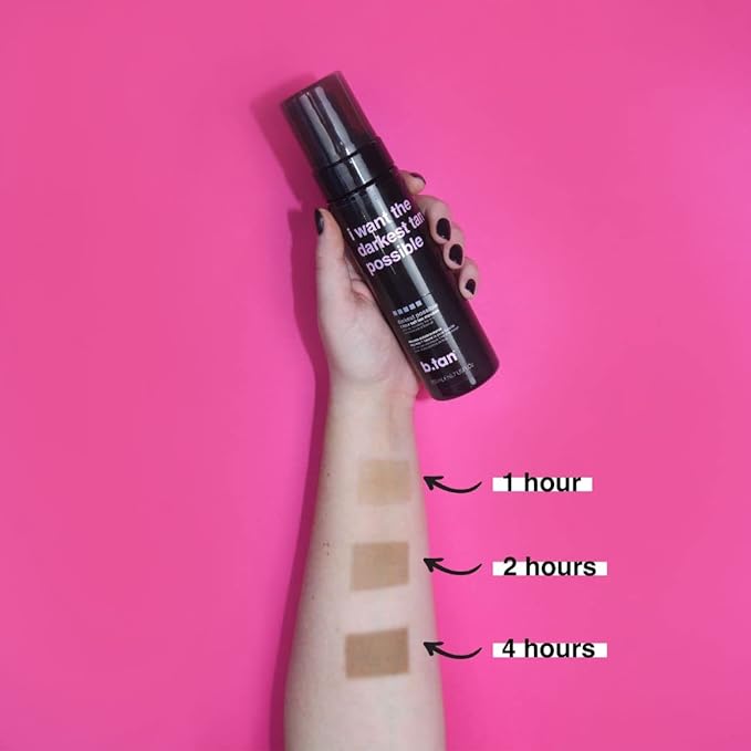 b.tan Ultra Dark Self Tanner Mousse | I Want The Darkest Tan Possible - Fast, 1 Hour Express Sunless Tanning Foam, Golden Bronzing Glow, Face & Body, No Fake Tan Smell, Vegan, Cruelty Free, 6.7 Fl Oz-BrightBean Baby