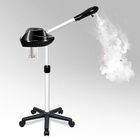 Professional Facial Steamer on Wheels, Facial Steamer for Facial Deep Cleaning, Facial Humidifier for Spa, Adjustable Height for Spa, Salon and at Home Use-BrightBean Baby