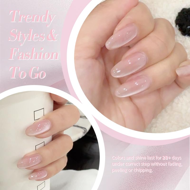 Born Pretty Cat Magnetic Eye Gel Nail Polish,Nude Moonlight Cat Magnetic Gel Nail Polish Soft Lace Magnetic Nail Polish for Nail Art Manicure Salon DIY at Home 15ML-BrightBean Baby