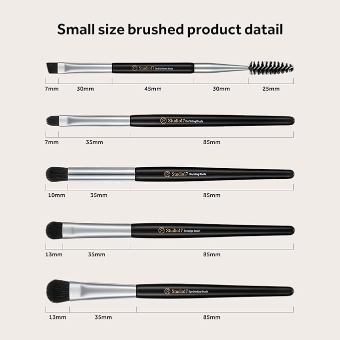 Eye Makeup Brush Set 5 Pcs | Small & Portable Eye Shadow Brushes | Korean Eye Makeup Brushes | Premium Synthetic Bristles for Professionals-BrightBean Baby
