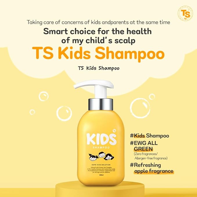 TS Kids Shampoo For Itchy, Dandruff Scalp Kids | Treatment for kids | Free Sulfate, Parabens, Silicones, Allergen (14.1 fl oz, 400ml)-BrightBean Baby