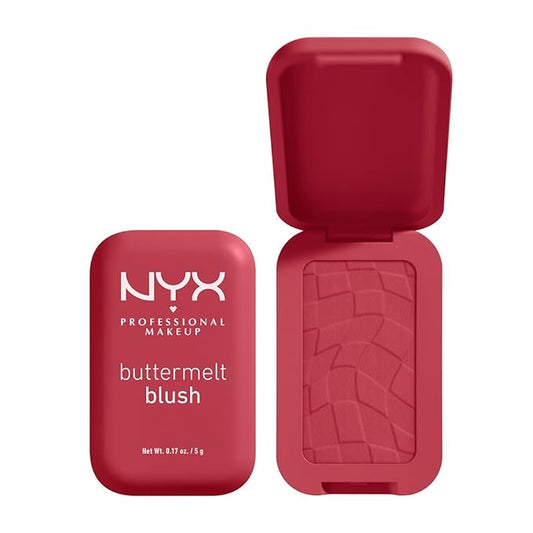 NYX PROFESSIONAL MAKEUP Powder Blush, 12HR Wear, Vegan Formula - Back And Butta-BrightBean Baby