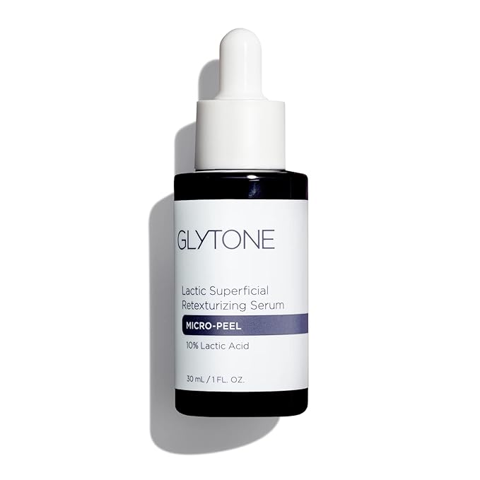 Glytone Micro-Peel Lactic Superficial Retexturizing Serum | Anti-Aging AHA Exfoliating Serum for Face with 10% Lactic Acid | Hydrates, Brightens & Reduces Wrinkles | Paraben-Free - 1 Fl oz-BrightBean Baby