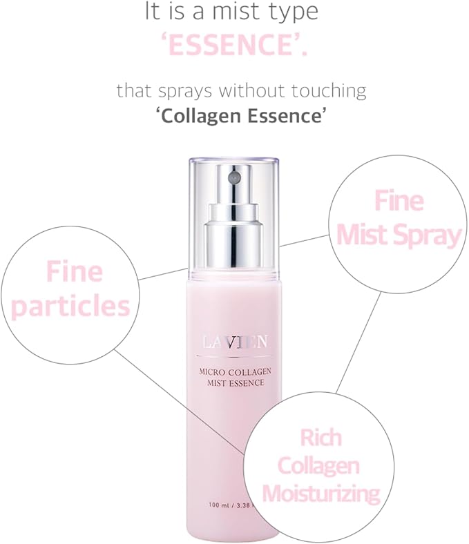 Lavien Micro Collagen Mist Essence - Hydrating Facial Spray, Redness and Smooth Skin - Suitable All Skin Types - 3.38 Fl Oz Bottle-BrightBean Baby