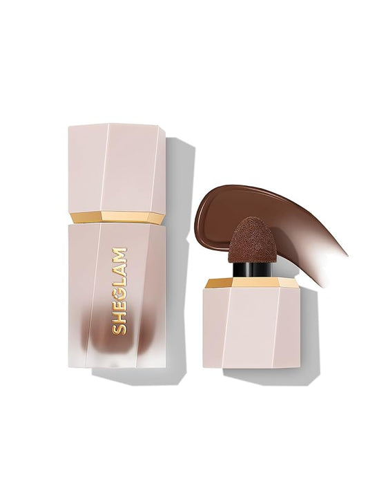 SHEGLAM Sun Sculpt Cool Toned Liquid Contour Stick Long Lasting Cream Bronzer Makeup - Earthy Sepia-BrightBean Baby