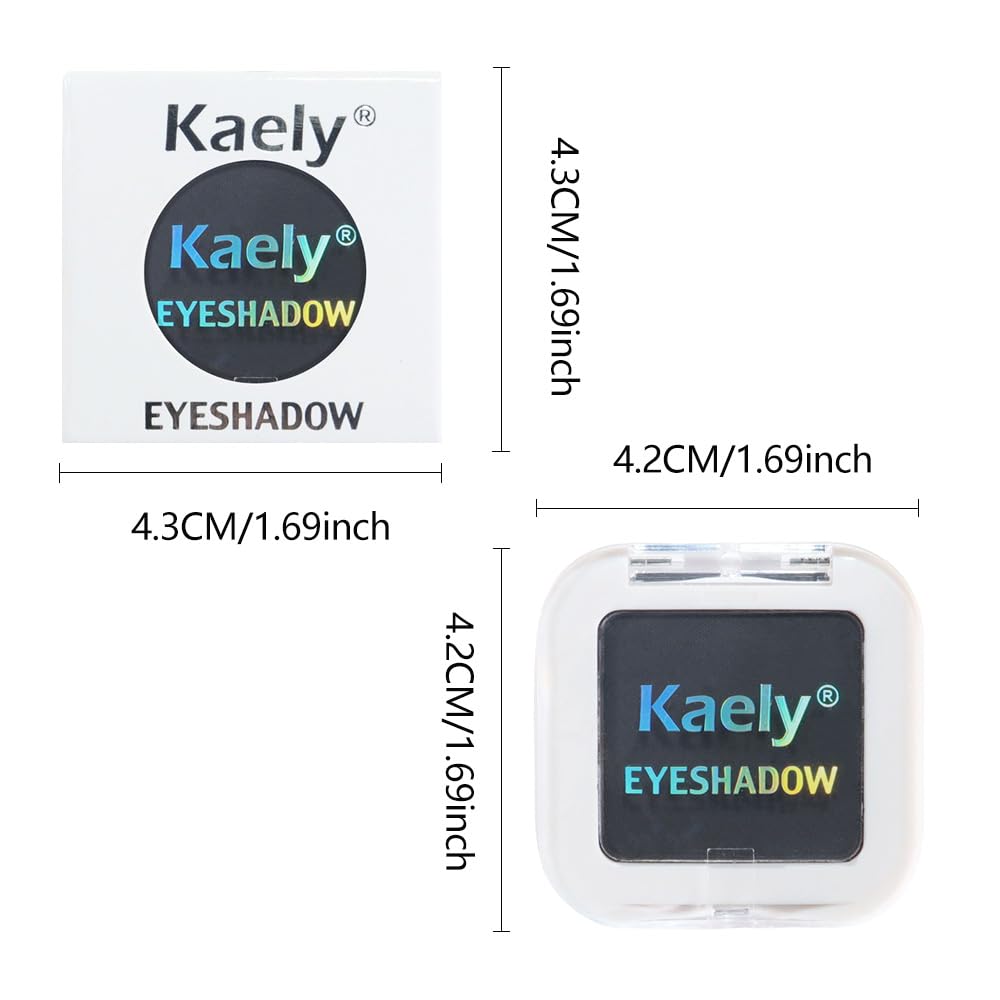 Kaely Pressed Single Eyeshadow Makeup, Black Matte Highly Pigmented Monochrome Eye Shadow Palette, Waterproof Neutral Powder Mini Eyeshadow, sombras para ojos, Lightweight Blendable, 07-BrightBean Baby