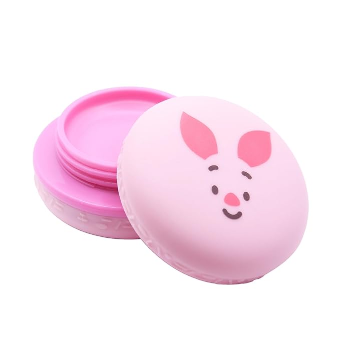 The Crème Shop x Disney Macaron Lip Balm Winnie The Pooh Lemon Honeycomb Crème Korean Scented Pocket Portable Vitamin E Shea Butter (Piglet (Rosy Watermelon))-BrightBean Baby