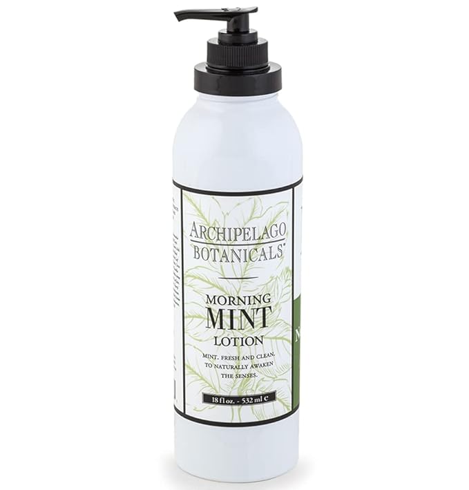 Archipelago Botanicals Morning Mint Lotion, Mint Moisturizing Body Lotion for Sensitive Skin, Paraben-Free, Phthalate-Free, GMO-Free, 18 oz-BrightBean Baby