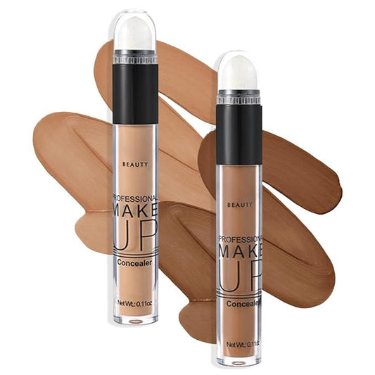 2 Pack Liquid Foundation Cream for Face Makeup,Durable Full Coverage Matte Concealer Make Up,Oil Control & Waterproof Base Primer -0.35+0.35 Fl.Oz (05+06#)-BrightBean Baby