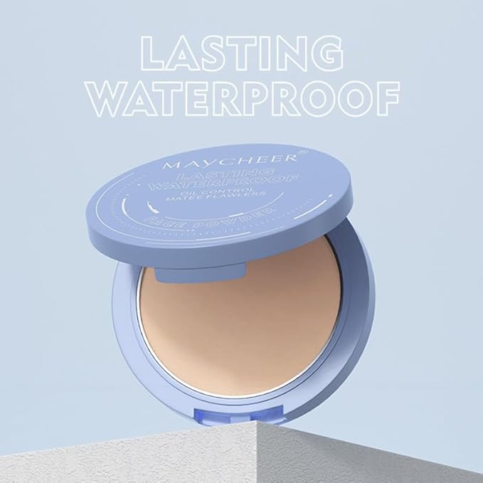 Oil Control Face Pressed Powder, Matte and Smooth Translucent Powder Setting Powder Makeup, Waterproof Long Lasting Finishing Face Powder, Cruelty-free, 0.35Oz (01 White)-BrightBean Baby