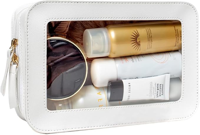 Clear Makeup Bag Small, TSA Approved Portable Toiletry Bag with Zipper Cosmetic Travel Bag Makeup Organizer Case Mini Makeup Pouch for Purse Car Organizer Bag for Women Men-BrightBean Baby