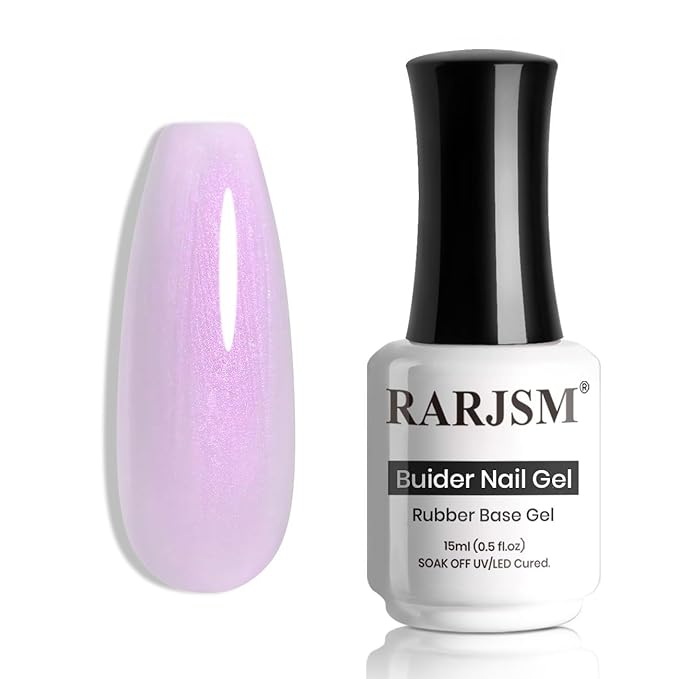 RARJSM Pearl Gel Builder Nail Polish Purple Hard Gel in a Bottle Mermaid Shell Glitter Pearlescent Thick Extension Structure for Nails 15ml Soak Off Curing Requires Salon Home DIY Beginner Use-BrightBean Baby