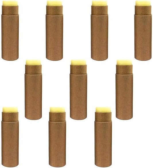 10 Pcs 1oz Cardboard Lip Balm Tubes Kraft Paper Lipstick Tube Empty Lip Gloss Containers Refillable Chapstick Container Round Paper Solid Tube for DIY Cosmetic Samples Lotion Deodorant,Brown-BrightBean Baby