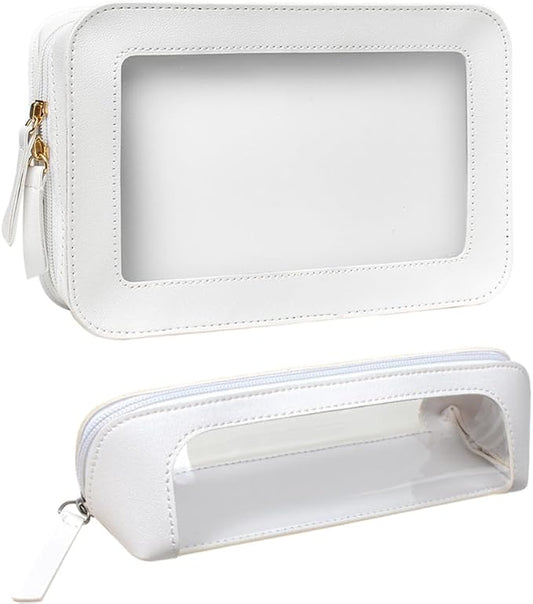 Clear Makeup Bag Small, TSA Approved Portable Toiletry Bag with Zipper Cosmetic Travel Bag Makeup Organizer Case Mini Makeup Pouch for Purse Car Organizer Bag for Women Men-BrightBean Baby