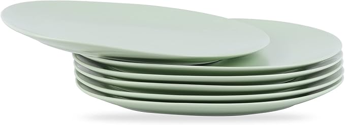 Stone lain Delilah Dinner Plate 6-Piece Dish Set, Porcelain, Lime Green