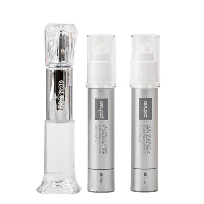 Wrinkleless Perfector & Galvanic Wrinkleless Cream - Galvanic Facial Vibration device with Eye Cream Cream 2 ea. (0.68 fl. oz. for each) - for Anti-Aging, Anti-Wrinkle, and Eye Brightening-BrightBean Baby