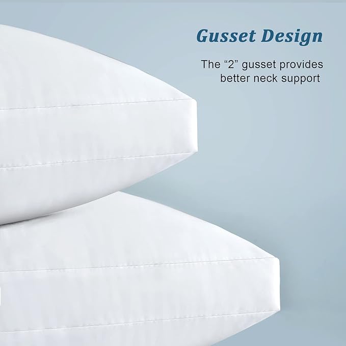 EIUE Bed Pillows Queen Size - Down Alternative Sleeping Pillows 2 Pack White