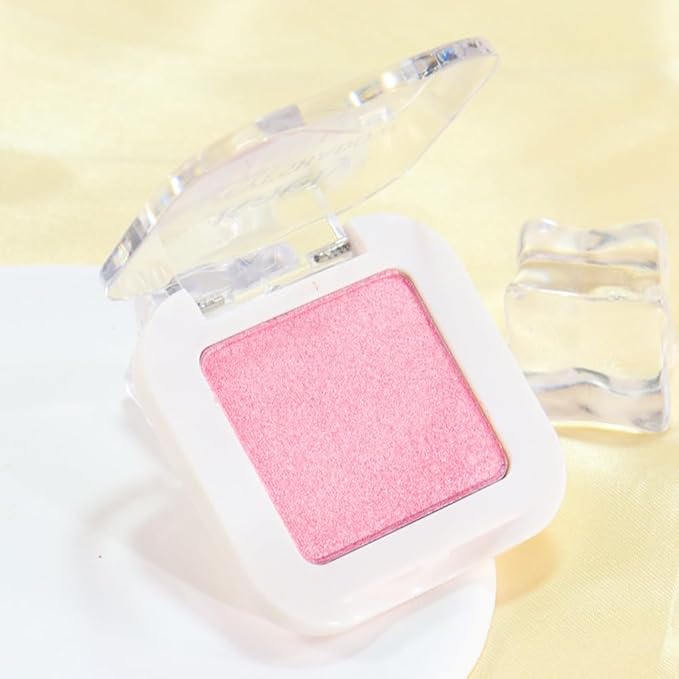 evpct Pink Single Eyeshadow Palette, Bright Light Pink Rose Glitter Shimmer Sparkle Cream Eye Shadow Palette Makeup for Older Women, High Pigment Waterproof Monochrome Mini Eyeshadow Makeup Products-BrightBean Baby